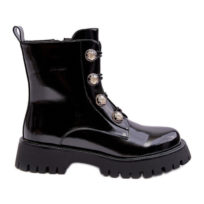 S.Barski Women's Insulated Boots With Decorative Buttons D&amp;A MR870-51 Black
