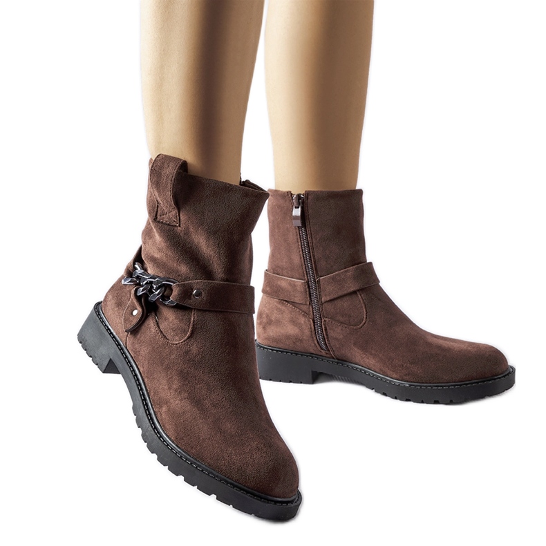 Brown eco-suede boots from Valente