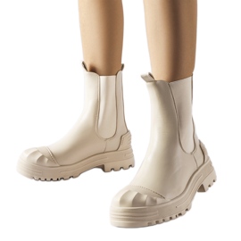 Beige insulated massive ankle boots by Albanese Beige insulated massive ankle boots by Albanese