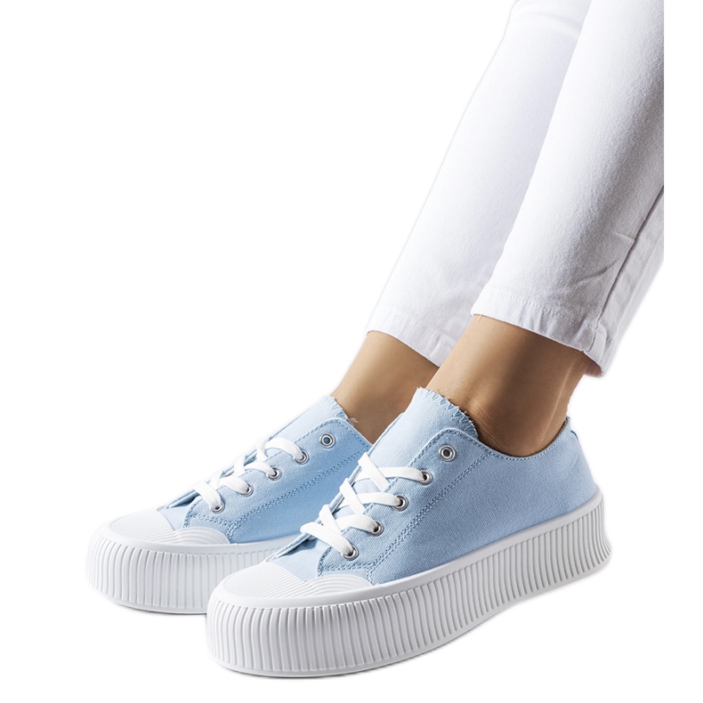 Blue thick platform sneakers Fortunata