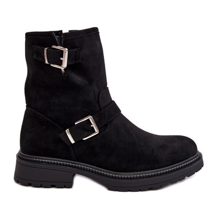 Black Women's Flat Boots - Main Image