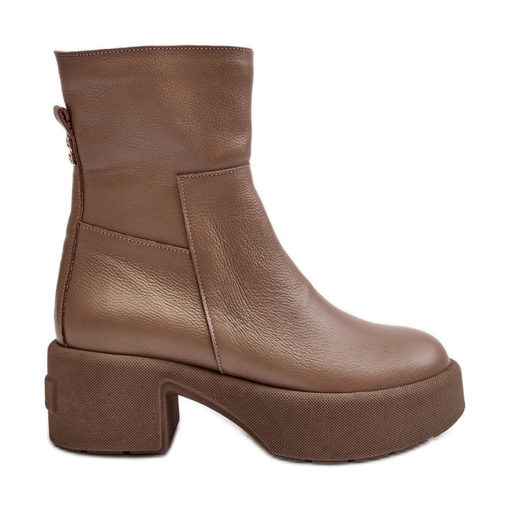 Lemar Volavola Lemar Low Heel Dark Beige Leather Ankle Boots Lemar Volavola Lemar Low Heel Dark Beige Leather Ankle Boots