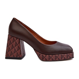 Leather High Heel Pumps Laura Messi 259/236-820 Brown