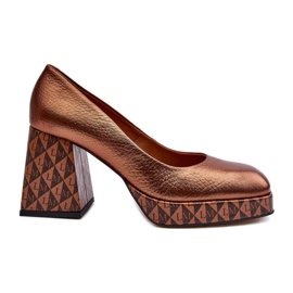 Leather High Heel Pumps Laura Messi 259/819-821 Copper brown Leather High Heel Pumps Laura Messi 259/819-821 Copper brown