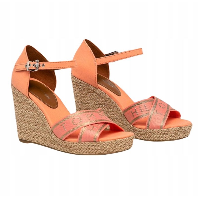 Tommy Hilfiger Tommy Metallic High Wedge Sandal W shoes FW0FW04753 orange