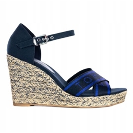 Tommy Hilfiger Tommy Metallic High Wedge Sandal W shoes FW0FW04753 blue Tommy Hilfiger Tommy Metallic High Wedge Sandal W shoes FW0FW04753 blue