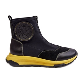 Women's Leather Ankle Boots With Zipper Maciejka 06297-01 Black