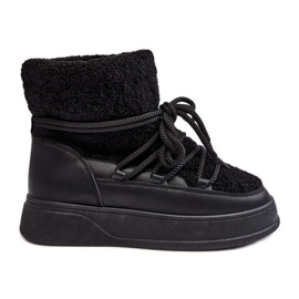 FG2 Women's Platform Snow Boots Black Ahatissa