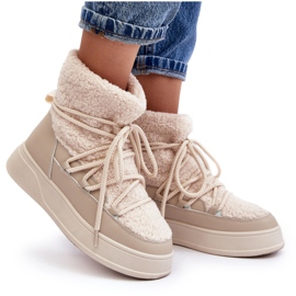 FG2 Women's Platform Snow Boots Light Beige Ahatissa FG2 Women's Platform Snow Boots Light Beige Ahatissa