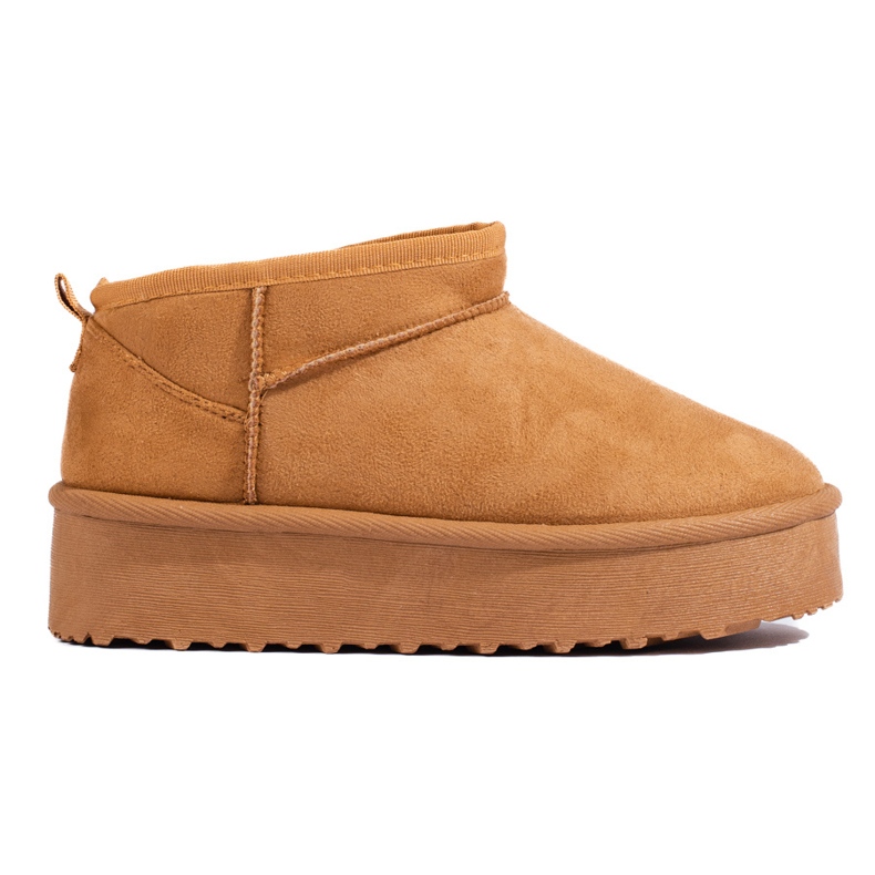 Shelovet camel short platform snow boots brown