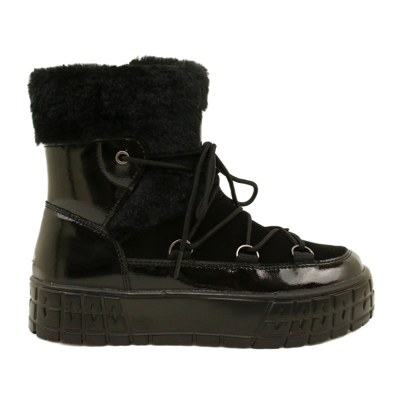 Filippo women's snow boots with fur, black lacquered fur Filippo women's snow boots with fur, black lacquered fur