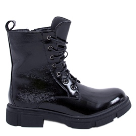 Lacquered lace-up boots by Neil Black