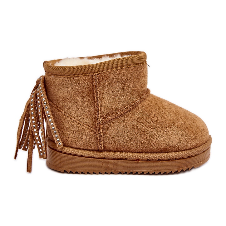 Children's Insulated Snow Boots With Fringes Camel Mikyla brown Children's Insulated Snow Boots With Fringes Camel Mikyla brown