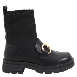 Tone Black sock upper ankle boots