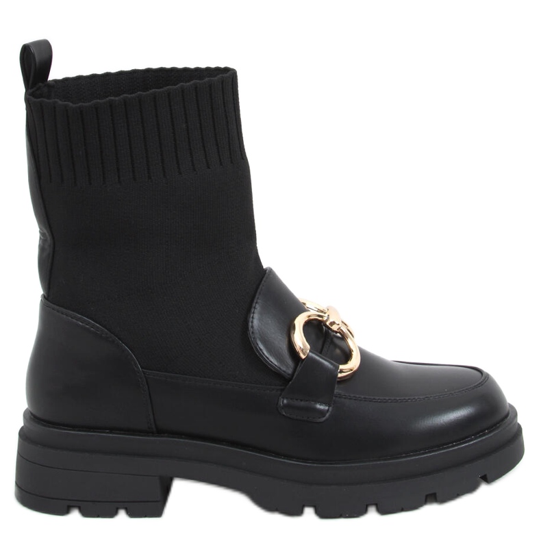Tone Black sock upper ankle boots