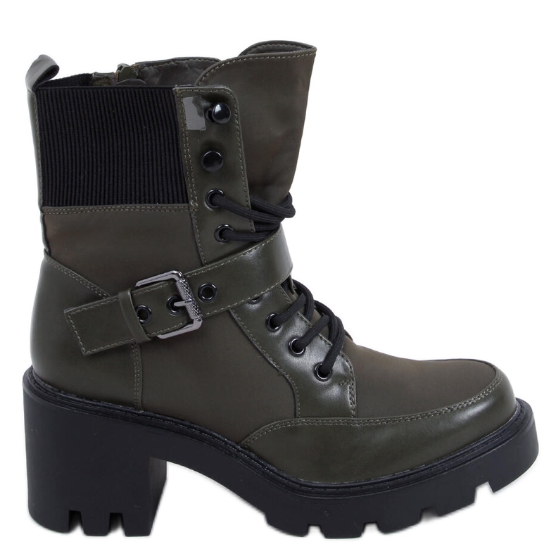 Lace-up high-heeled boots Brooks DK.GREEN