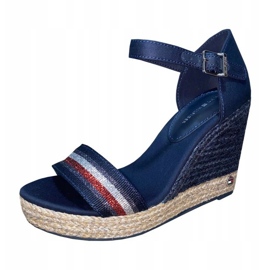 Tommy Hilfiger Grosgrain High Wedge Sandal FW0FW05254 blue