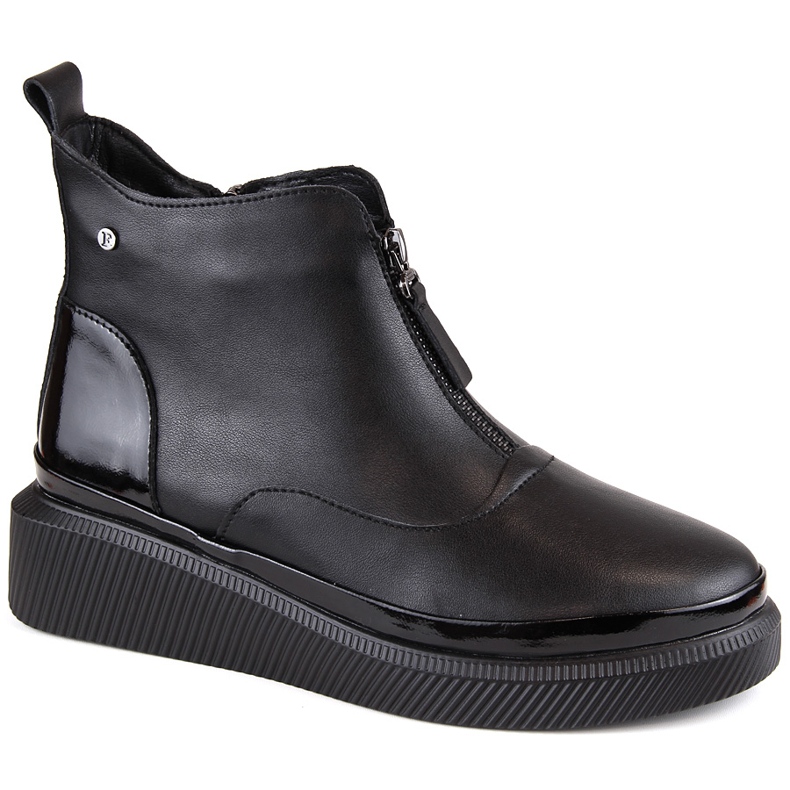 Black Filippo DBT4800 insulated women's leather boots with a zipper