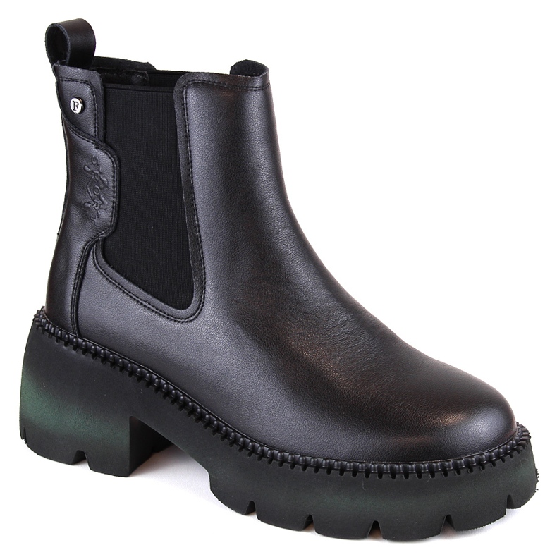 Leather women's ankle boots, insulated, black Filippo DBT4907