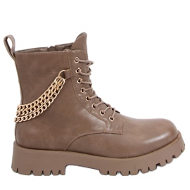 Boots boots with chains Tokio Khaki beige Boots boots with chains Tokio Khaki beige