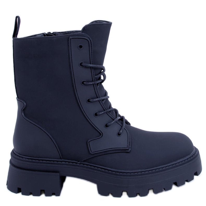 Tamar Black lace-up boots