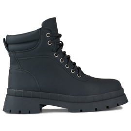 Black women's lace-up boots