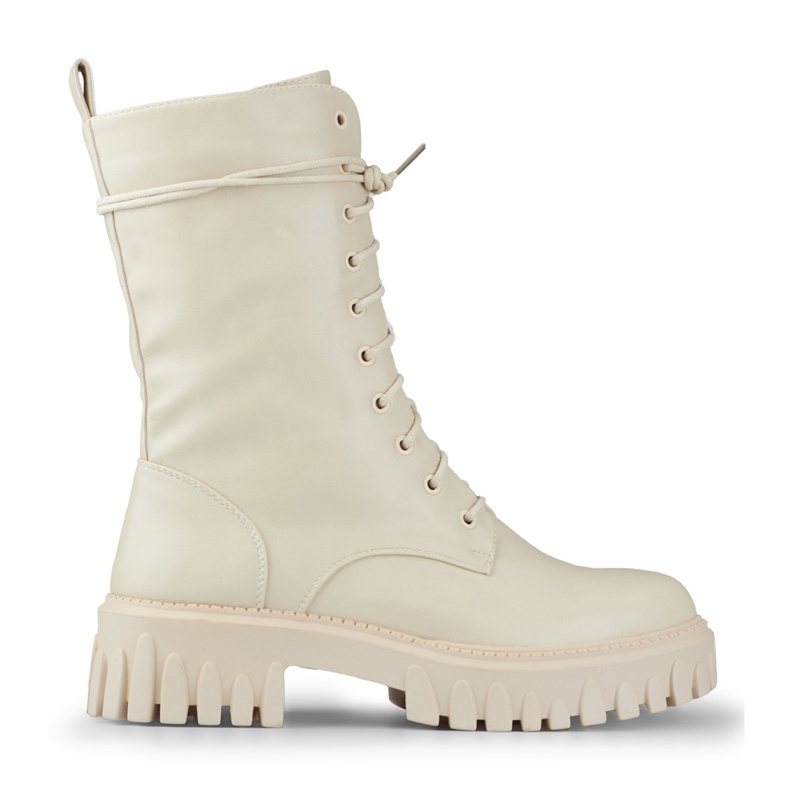 Beige women's baggies with a detachable decoration
