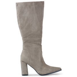 Women's knee-high boots beige