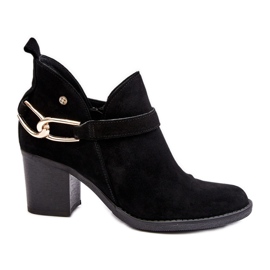 Women's Suede High Heel Boots Maciejka 06247-01 Black
