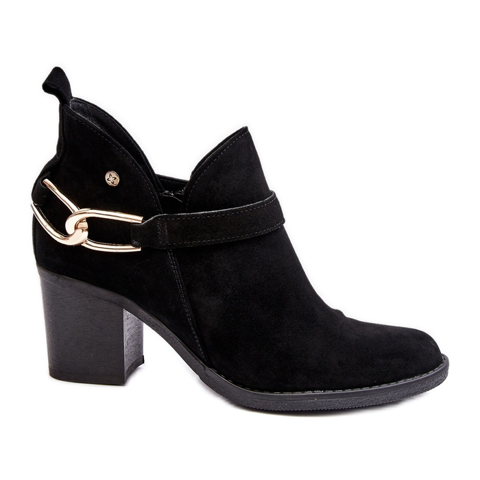 Women's Suede High Heel Boots Maciejka 06247-01 Black