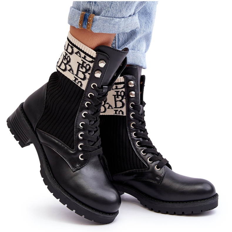 Women's Worker Boots With Sock Black Hakina