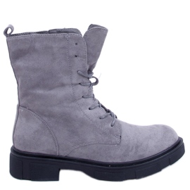 Lavey Gray suede lace-up boots grey