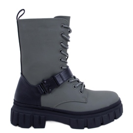 Kieran Green flat lace-up boots