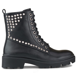 Women's rock workers made of eco-leather black Women's rock workers made of eco-leather black