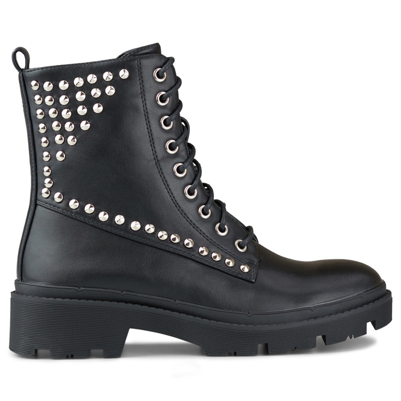 Women's rock workers made of eco-leather black