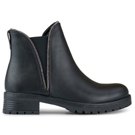 Women's Chelsea boots with a decorative elastic upper black