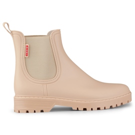Beige women's Wellington boots