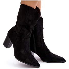Women's Cowboy Boots on a High Heel Black Danell Women's Cowboy Boots on a High Heel Black Danell