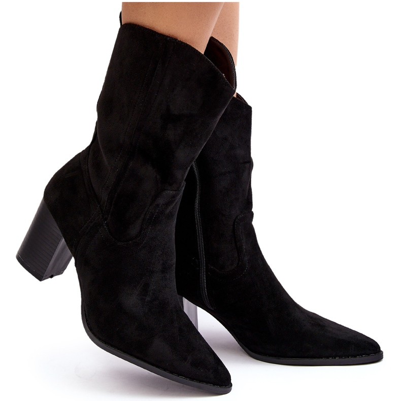 Women's Cowboy Boots on a High Heel Black Danell