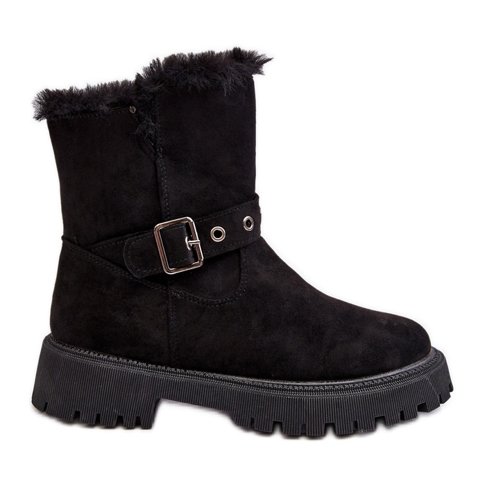 Vinceza Women's Ankle Boots With Fur Zipper Black Morcos