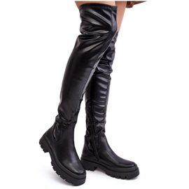 Vinceza Women's Flat Over-the-Knee Boots Black Lilien Vinceza Women's Flat Over-the-Knee Boots Black Lilien