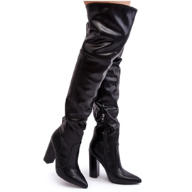 Women's High Over-the-Knee Boots, Black Jeine