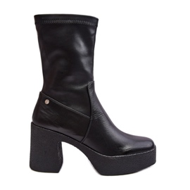 Women's Leather Ankle Boots GOE MM2N4047 Black Women's Leather Ankle Boots GOE MM2N4047 Black