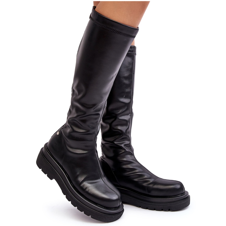 Women's Platform Boots With Zipper GOE MM2N4068 Black