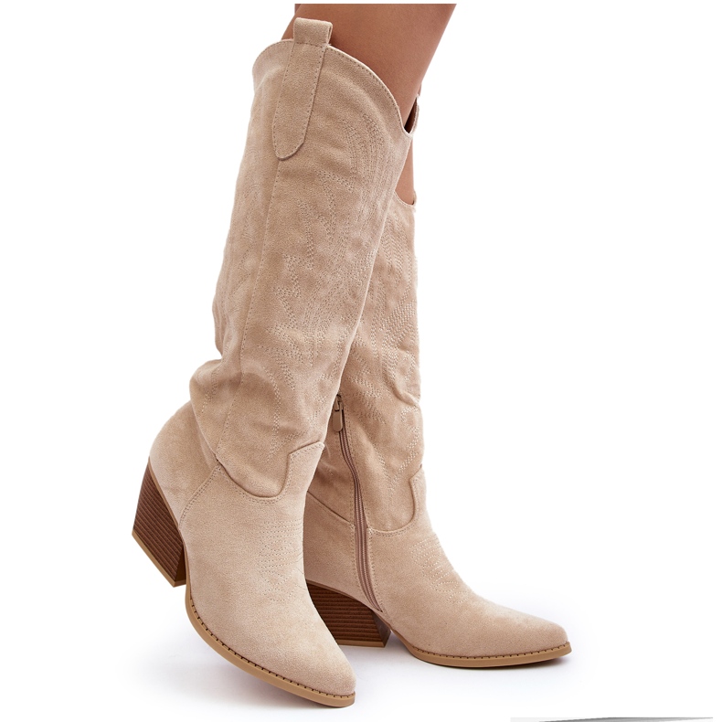 Women's Light Beige Cowboy Boots by Sloana Women's Light Beige Cowboy Boots by Sloana