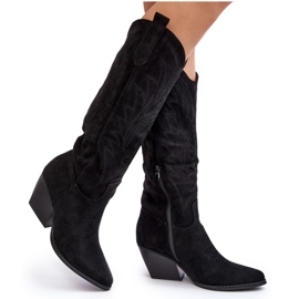 Women's Cowboy Boots on a High Heel Black Sloana