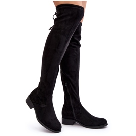 Women's Suede Over-the-Knee Boots Black Enelyn