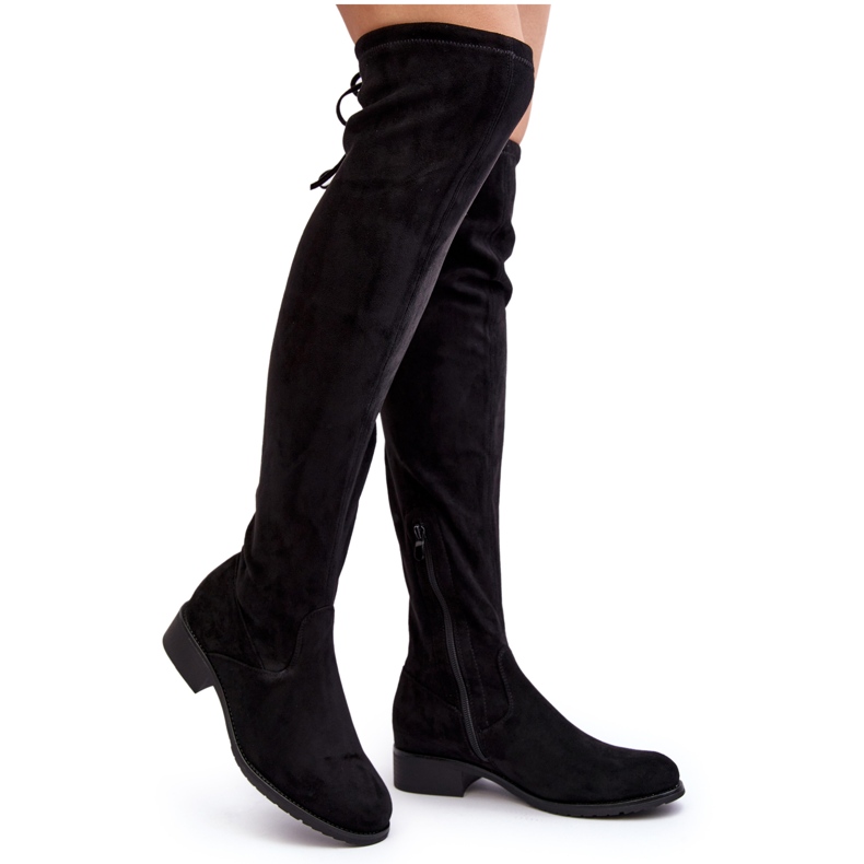 Women's Suede Over-the-Knee Boots Black Enelyn