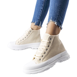 Inna Beige high-top sneakers from Villaggio
