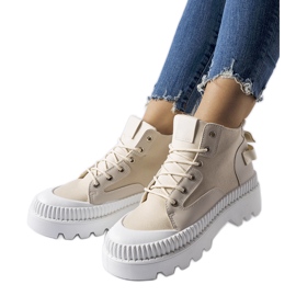 Inna Beige sneakers on a high platform Grotta